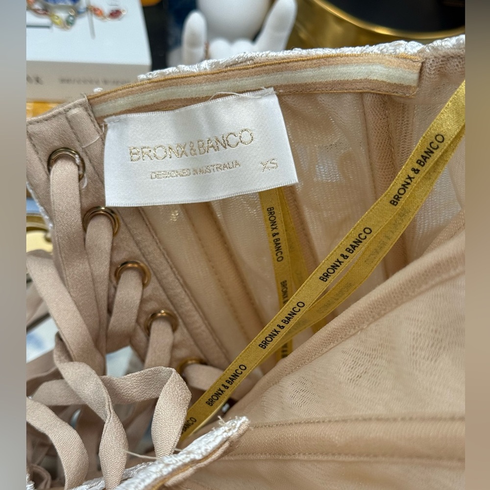 🆕 BRONX & BANCO 🧿 NWOT Jasmine Maraya White Mini Dress - Sz XS - US 2 - Picture 12 of 13
